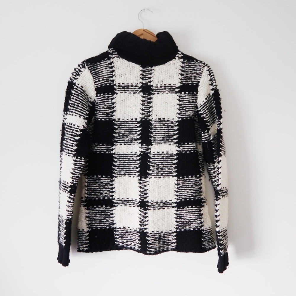 Talbots Wool Blend Plaid Checkered Sweater